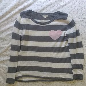 Grey and white Striped P.J. Salvage sweater